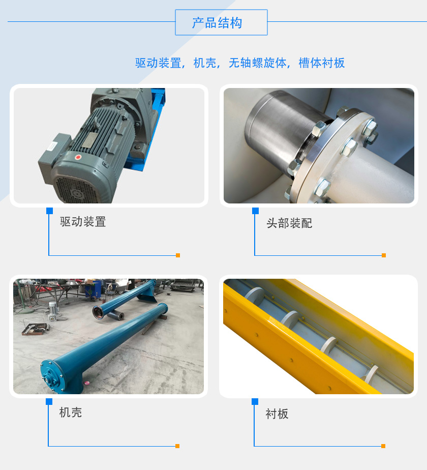 WLS300无轴螺旋输送机细节与结构