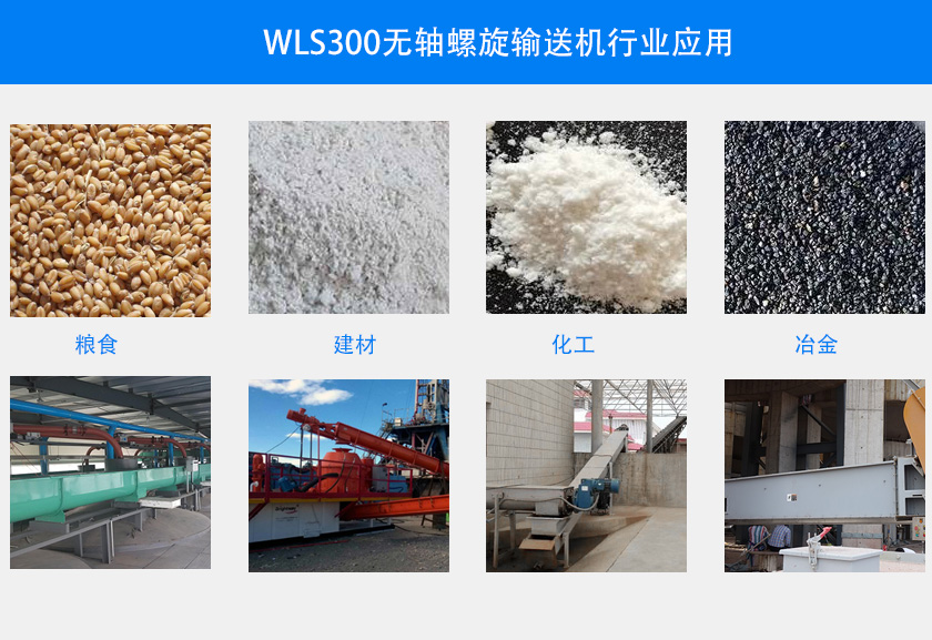 WLS300无轴螺旋输送机行业应用