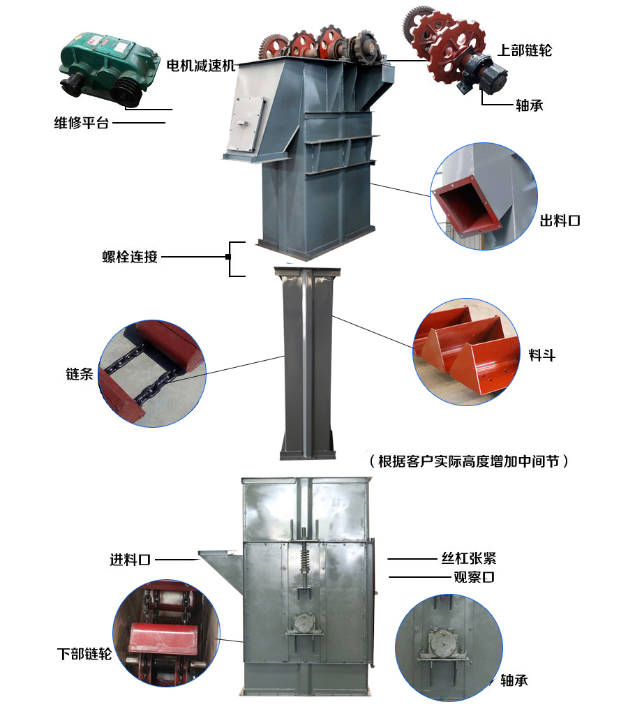 环链式斗式提升机结构图